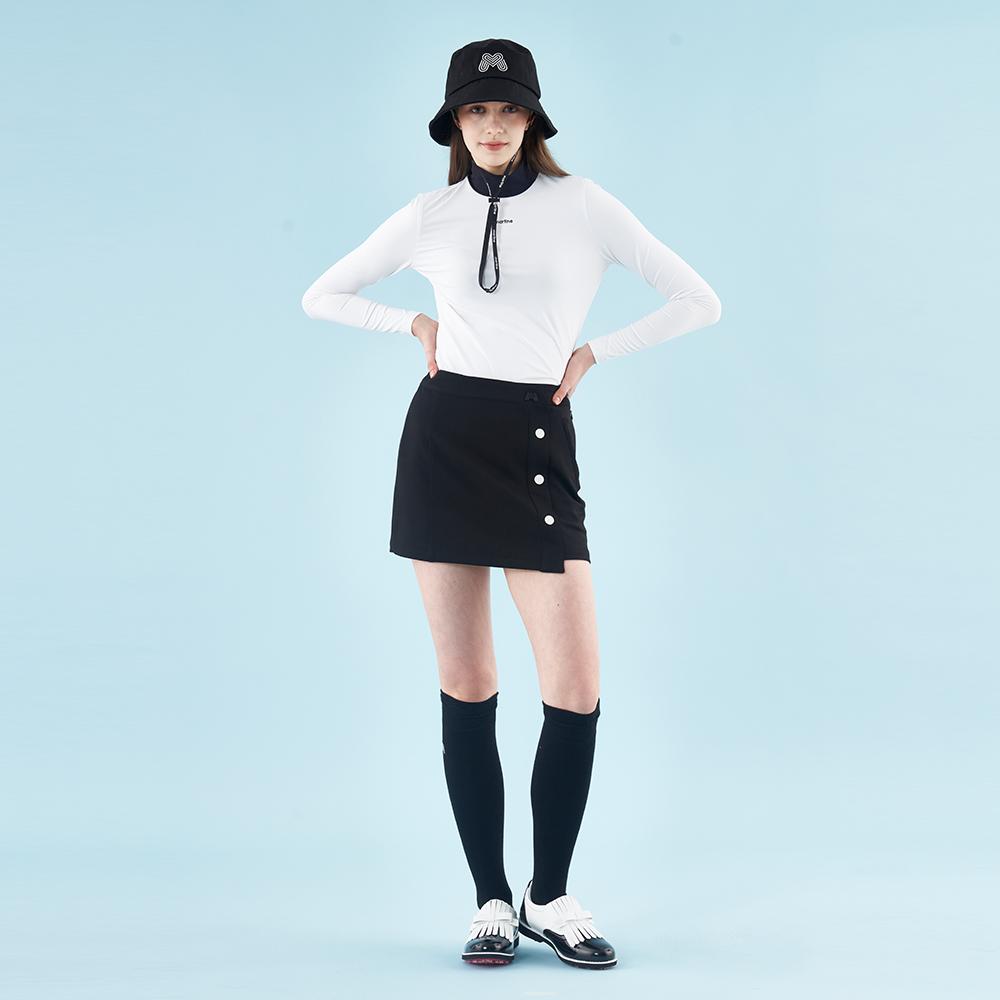 MARTINE GOLF H-Line Wrap Skirt_Black