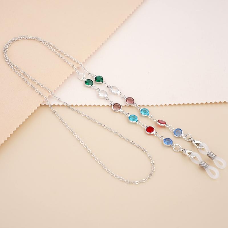 String Crystal Hanging Chain Metal Chain Colorful Rhinestone Sunglasses Chains Metal Glasses Chain Spectacle Cord Mask Chain