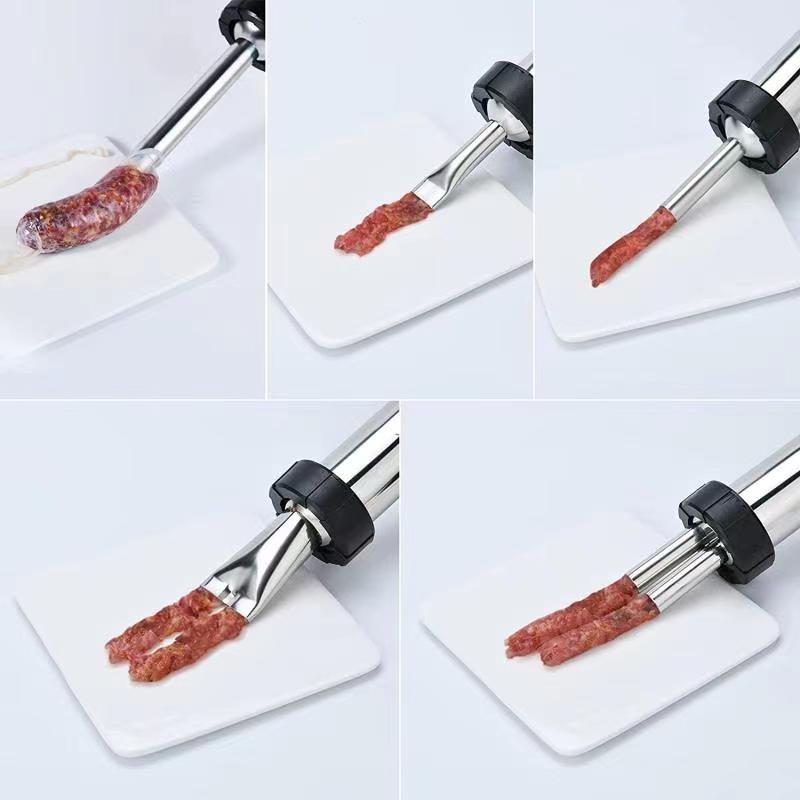 304 Stainless Steel Jerky Gun Handmade Sausage Maker Portable Sausage Stuffer Manual Operation Meat Pusher Kit