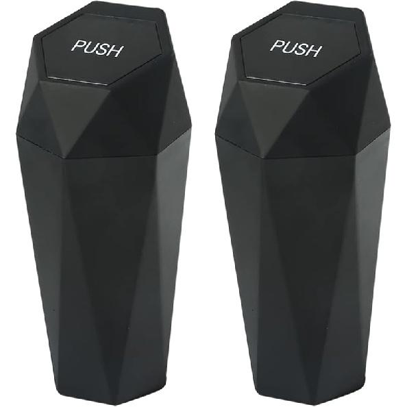 Mini Car Trash Can,Mini Trashcan with Lid,Portable Leakproof Vehicle Trash Bin,Diamond Design Car Dustbin Car Dustbin Organizer for Cup Holder,Mini