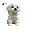 Matte Textuur Hond Figuur 3D Geprint Zittend Figuur, Mini Wit Beeldje voor Bureau Industriële Stijl Huisdier Decor Decor, Moderne Dier Vorm Ornament Huis
