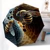 "Yin Yang Honeycomb Bees Wall Clock  Unique Home Decor" Umbrella, Portable 3 Fold Compact Umbrella for Men & Women,S92