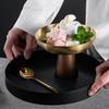 Premium Stainless Steel Dessert Cup With Wooden Stand High Footed Serving Dish Ideal For Ice Cream And Salad