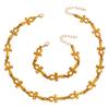 Egyptian Ankh Cross Necklace Bracelet Set Alloy Gothic Pendant Jewelry Women