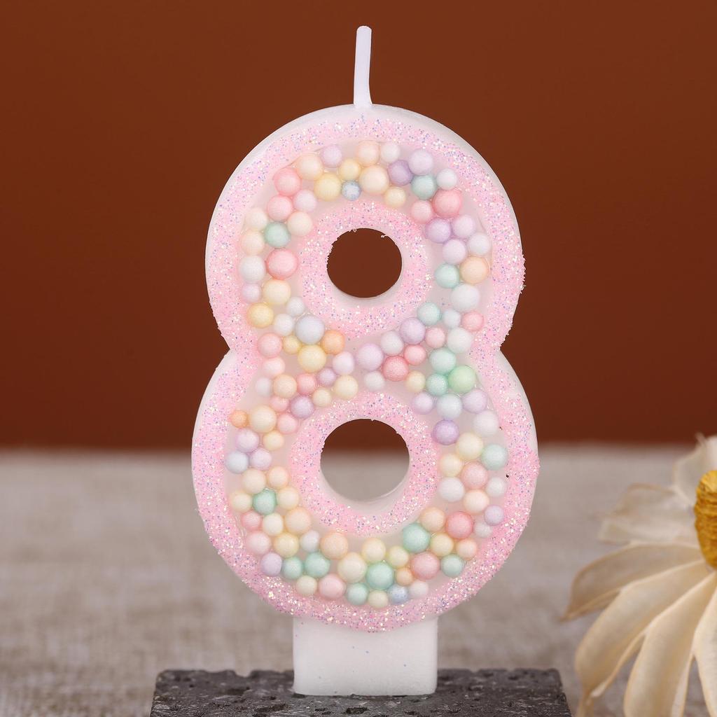 Macaron Foam Birthday Candles - Creative Number Cake Decorations for Kids