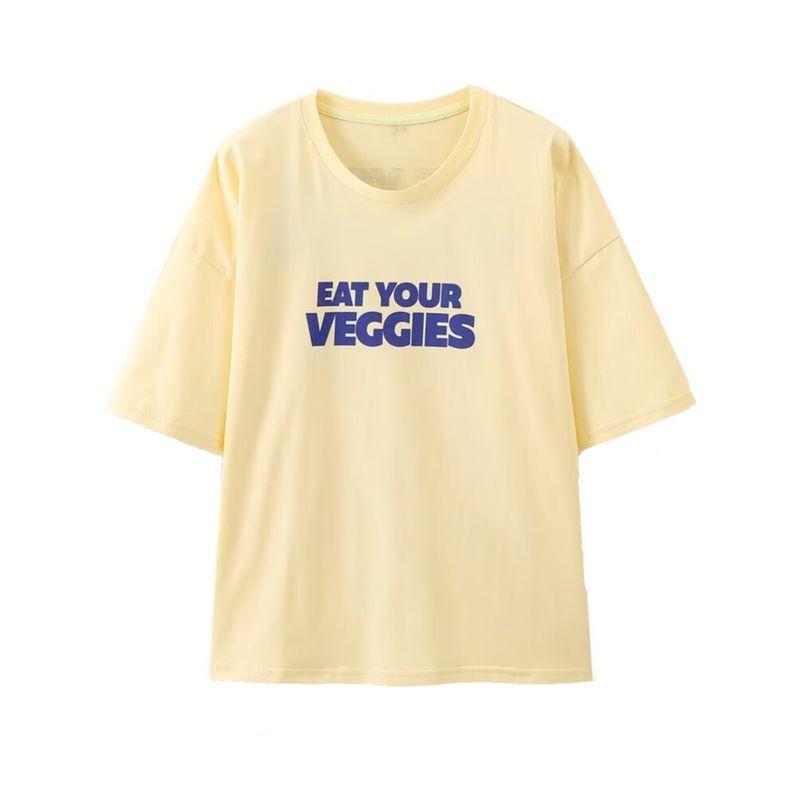 Kaslead New Arrival Women's Fashion Style Fashion Minimalist Crew Neck Casual Print T-shirt 1277356