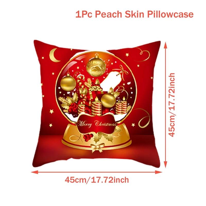 Christmas Cushion Cover Merry Christmas Decorations for Home 2026 Christmas Ornament Navidad Noel Xmas Gifts Happy New Year 2026