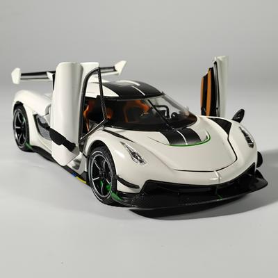 1:24 KNSG Jesko Supercar Diecast Model Alloy Metal Car Pull Back Light & Sound Collection Hobby Decoration Ornaments Present Boy