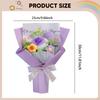 Completed Crochet Flower Bouquet Artificial Flowers Rose for Party Women's Day