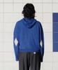 Unalloyed Argyle Elbow Knit Zip-Up Hoodie / Blue