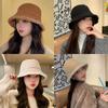Dámský Elegantní Jednobarevný Oboustranný Klobouk Bucket Podzim/Zima Kašmírová Podšívka Venkovní Neformální Teplý