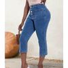 Women's High Waist Washed Women's Jeans Fashionable Versatile Straight Leg Pants