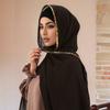 Rhinestone Modal Cotton Jersey Hijab Scarf for Women Stretch Shawl Plain Muslim Headband Fashion Solid Ramadan Female Headscarf