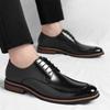 Men's leather shoes Classic casual British style Work or office Dress up party groom's wedding Black brown plus size Shoes