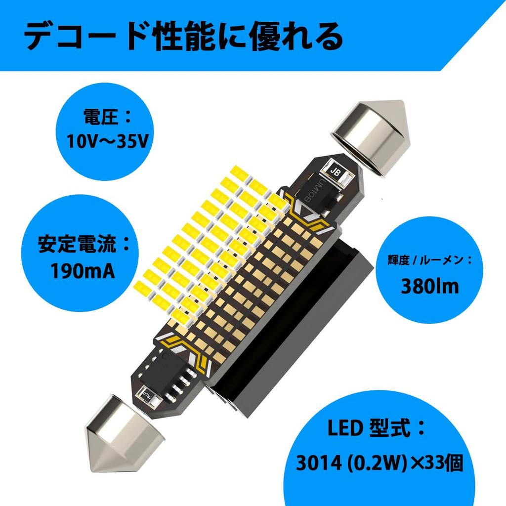 [For 12V-24V cars] T10 x 41mm/42mm LED Room Lamp White