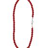 LAYERMOOD 24 Red Ball Hook Necklace-silver925