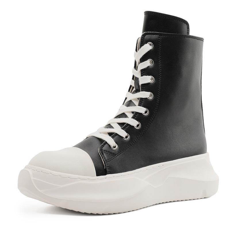 2025 Men's High-Top Thick-Soled Zipper Martin Boots - Fashionable and Versatile Autumn Footwear