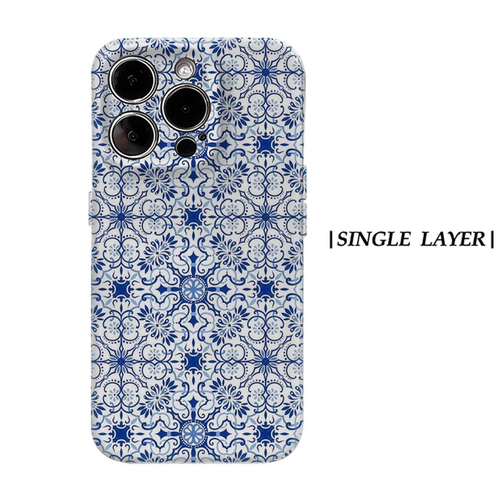 

Blue Porcelain TileFor Magnetic Phone Case for IPhone 17 16 15 14 13 Pro Max Plus Single Double-layer Tough Case IPHONE17PROMAX