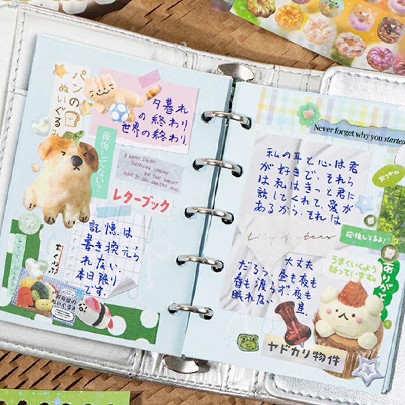 48 Stück/Beutel Flash Sand Cut Film Aufkleberbuch Kreatives DIY Handbuch Material Dekoration Handyhülle Journal Scrapbook Kalenda