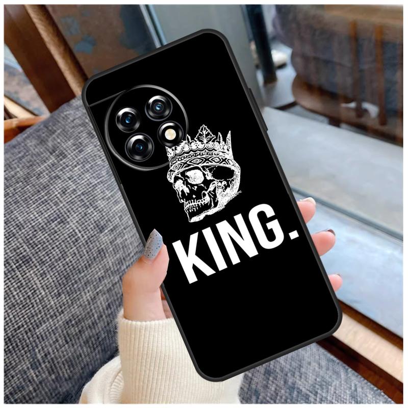 Cute King Queen Crown Case For OnePlus 15 12R 13R 13T 10T 8T 13 12 11 10 Pro Nord 5 CE 2 3 4 Lite N20 N30 Coque
