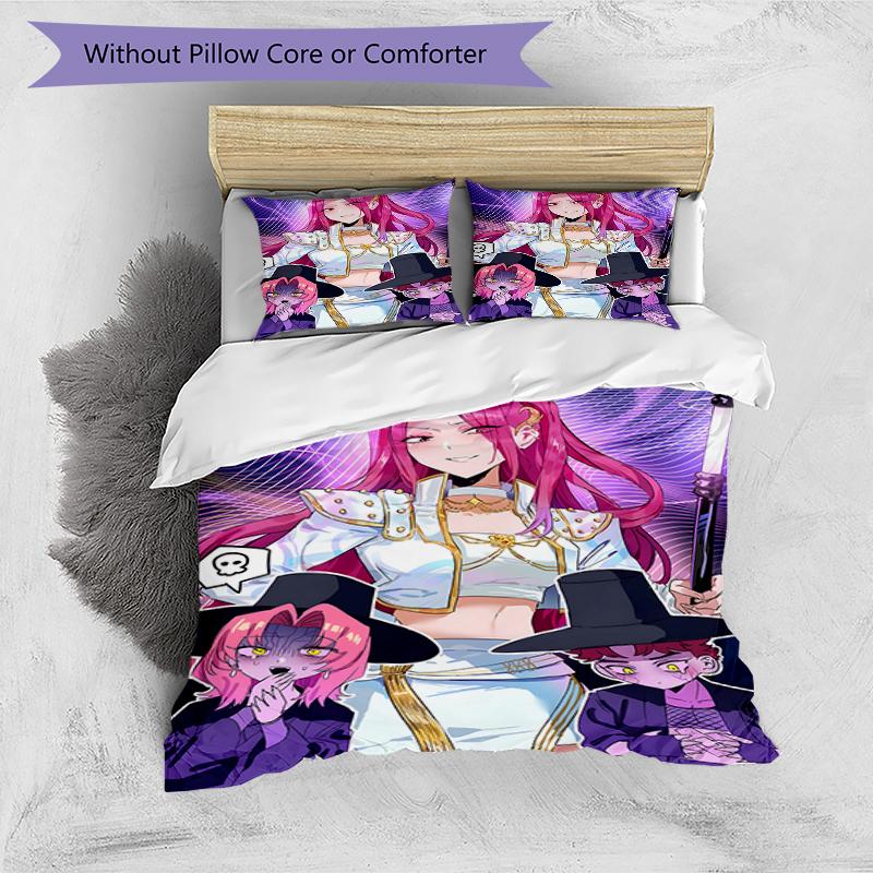 3pcs KPop Demon Hunters MIRA3 Design Cover Set - HD Printed Bedding with 1 Cover and 2 Pillowcases - Perfect for Home and Dorm Decor
