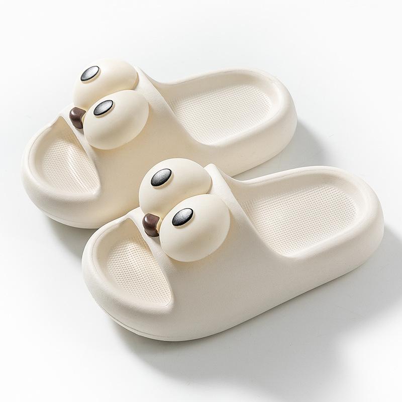 

Детские тапочки милые и забавные, мода на большие глаза трендовая и крутая, летние тапочки на толстой подошве повседневные, и носят крутые тапочки 24-25 [Inner Length 16cm]