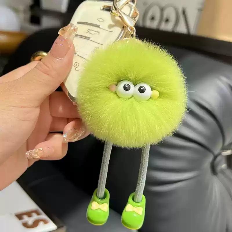 

Cute Big Eyes Plush Toys Keychain Cartoon Briquettes Keychain Briquettes Car Keychain Pendant Korean Plush School Bag Pendant