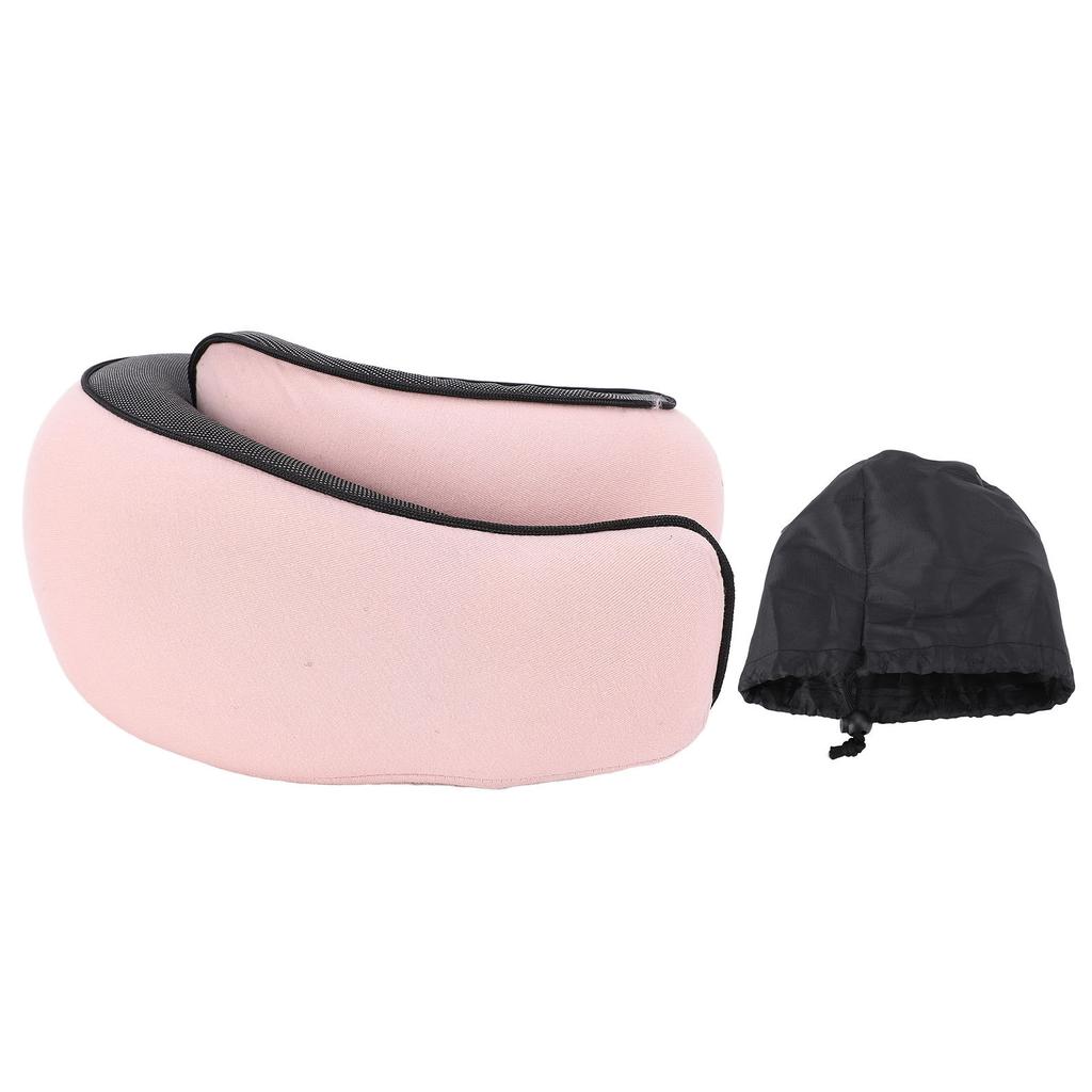 Neck Pillow Foldable Breathable Polyester Fiber Portable Memory Foam Travel Neck Pillow Navy Blue