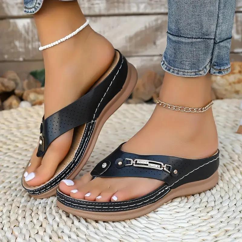 Fashion 2025 New Women Slippers Big Size Platform Wedges Sandals Non-Slip Open Toe Sandals Flip Flops Outdoor Beach Shoes Slides Women