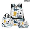 Classic Novelty Peculiar Cool Dinosaur 3D Printed 3pcs/Set Student School Bags Laptop Daypack Backpack Lunch Bag Pencil Case