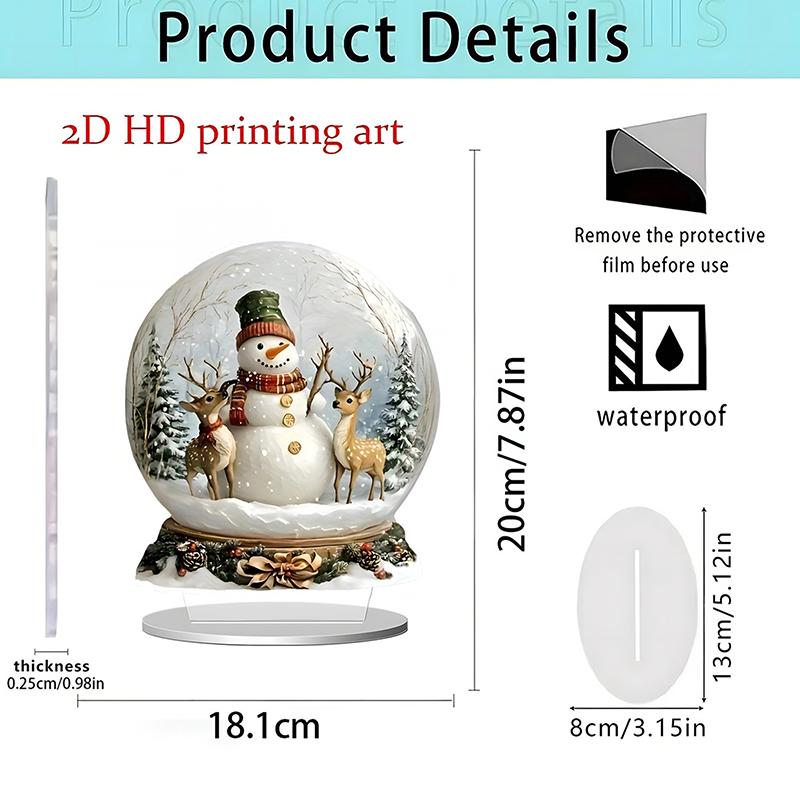 2D Flat Christmas Merry Carousel Christmas Scene Festival Decor Bedroom Office Desktop Ornaments Home Decoration Christmas Gifts
