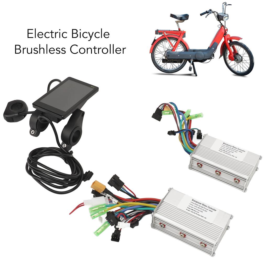 Electric Bicycle Bike Brushless Motor Controller 24V 36V 48V 500W 25A M6C LCD Display Dual Drive Controller Kit