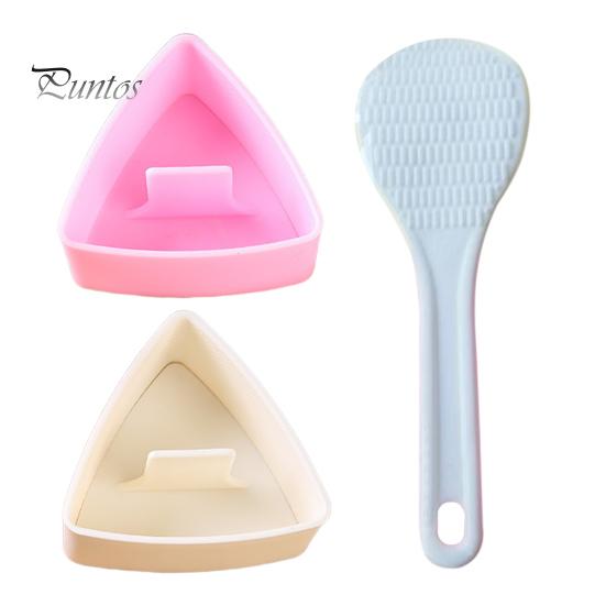 

2 шт. набор форм для рисовых шариков, набор форм для риса, которые легко извлекаются из формы, треугольный пресс для суши, антипригарная форма для онигири с ложкой для детского обеда Bento Home DIY 1 Set