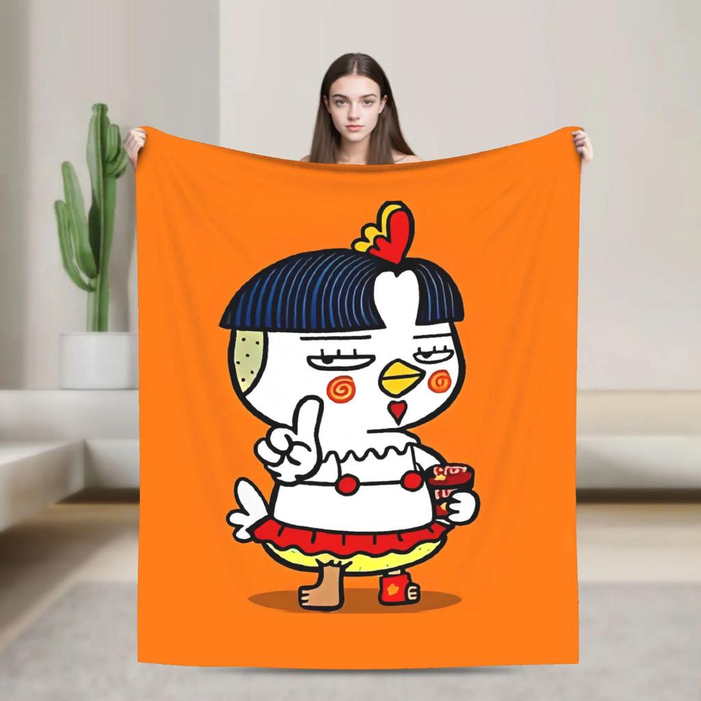 Spicy Chicken Noodles  Blanket  Picnic Flannel Throw Blanket For Outdoor Soft Warm Design Quality Bedspread Gift Idea