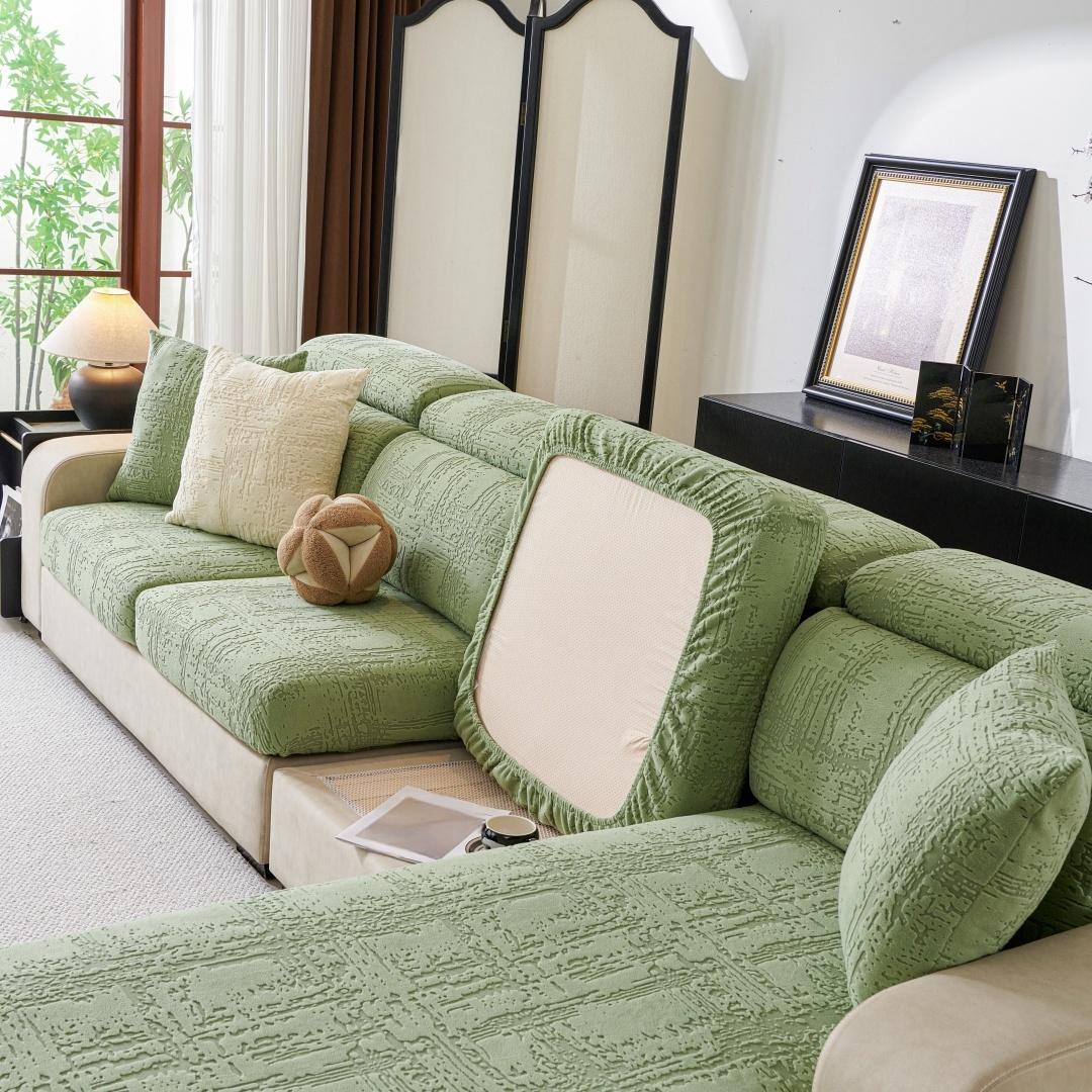 

Геометрические линии Жаккардовый эластичный полар-флисовый чехол на диван для гостиной, чехол на сиденье дивана, защита мебели от царапин Backrest зелёный