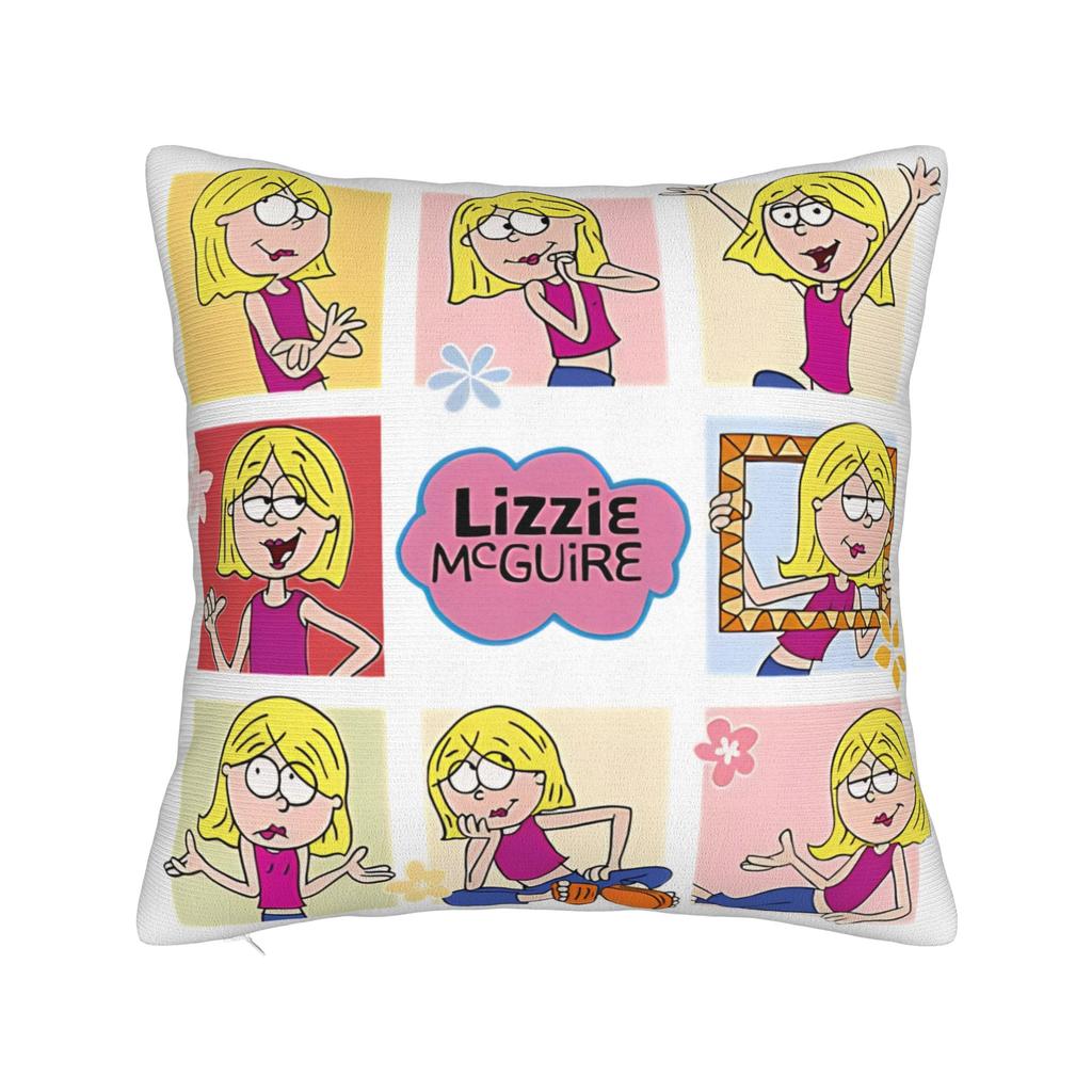 Lizzies Cartoon McGuires Square Pillow Case Cushion Cover Custom Zippered Decorative Pillowcase for Car 45x45cm