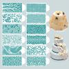 12 Pcs Cake Stencils Cake Templates Set Floral Leaf Linear Stripe Lace Irregular Geometry Wedding Icing Stencils Cake Molds Cookie Dessert
