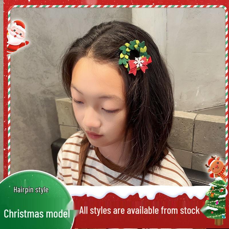 Children's Santa Claus Cartoon Hair Clips: Christmas Accessories for Kindergarten Girls