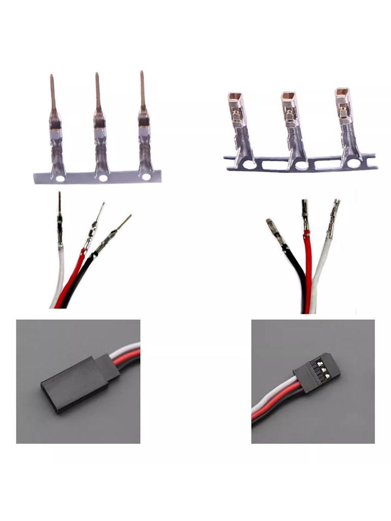 Gold-Plated Model Airplane Servo Plug Extension Cable with Futaba JR Terminals.