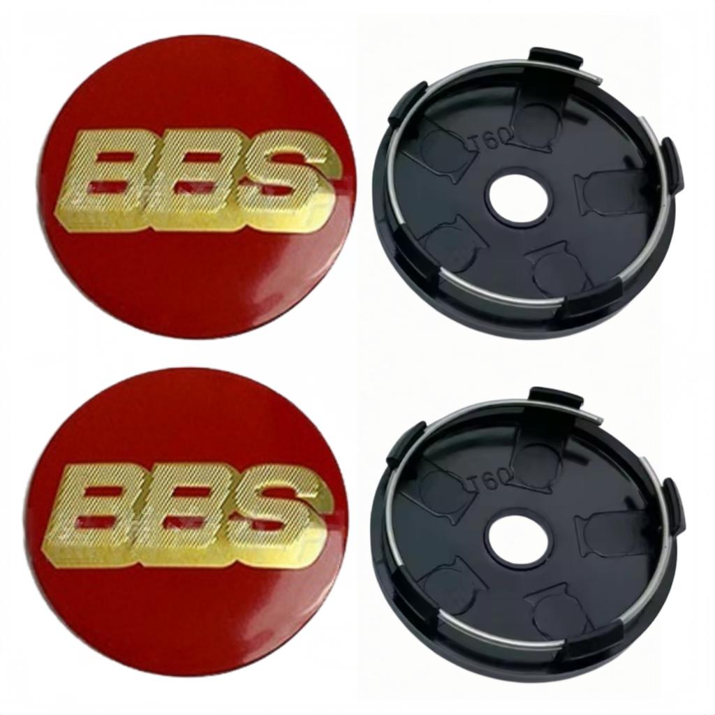 4 Stück 60mm BBS Logo Emblem Plakette Auto Radnabendeckel Räder Radkappen Auto Nabenfelgenabdeckung Ersatz Auto Zubehör