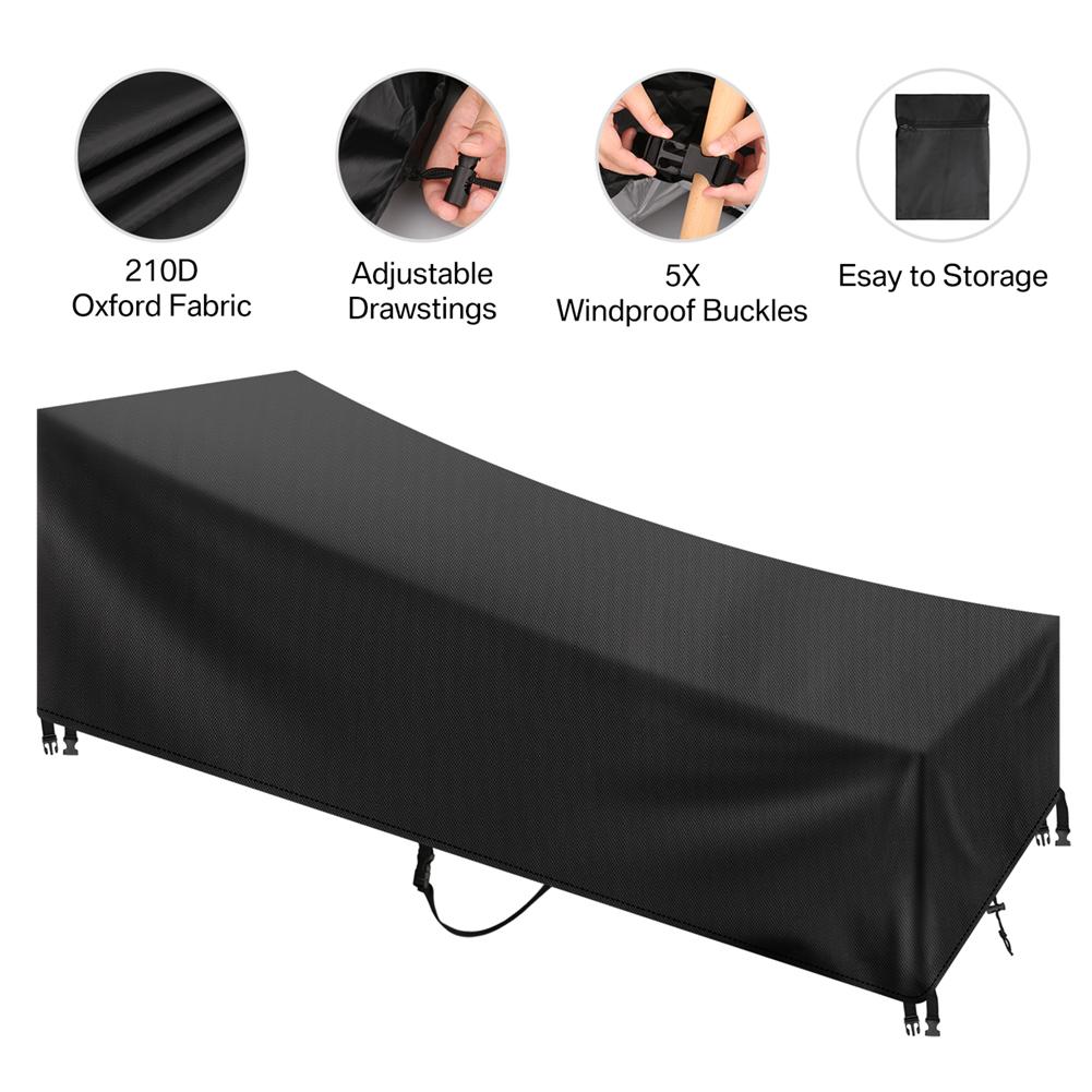 Venkovní zahradní kryt na lehátko Kryt na lehátko na opalování Patio Venkovní lehátko Polohovací ochranný kryt Nábytek Vodotěsný kryt