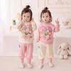 Toddler Girl Cotton Two-Piece: Fashionable Long Sleeve Sweatshirt Set for Spring & Autumn 2025