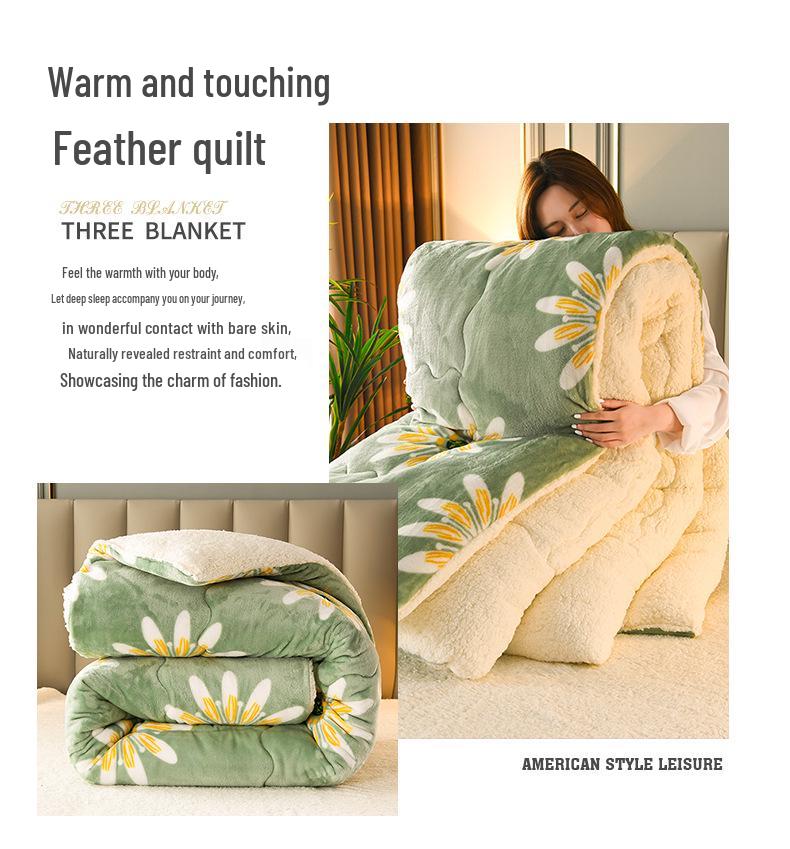 Free Shipping: Popular Lambswool Flannel Winter Quilt - Thick, Warm Bedding for Students (Single/Double Size)