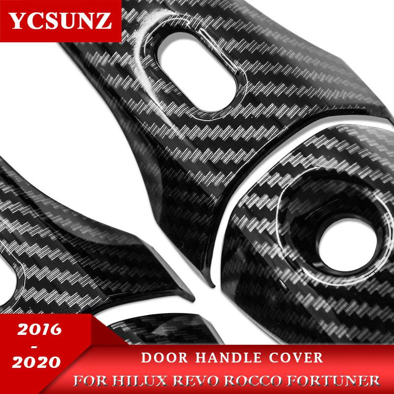 Car Parts ABS Door Handle Covers With Smart Entry Hole For Toyota Hilux Revo Rocco Fortuner Innova 2015- Rav4