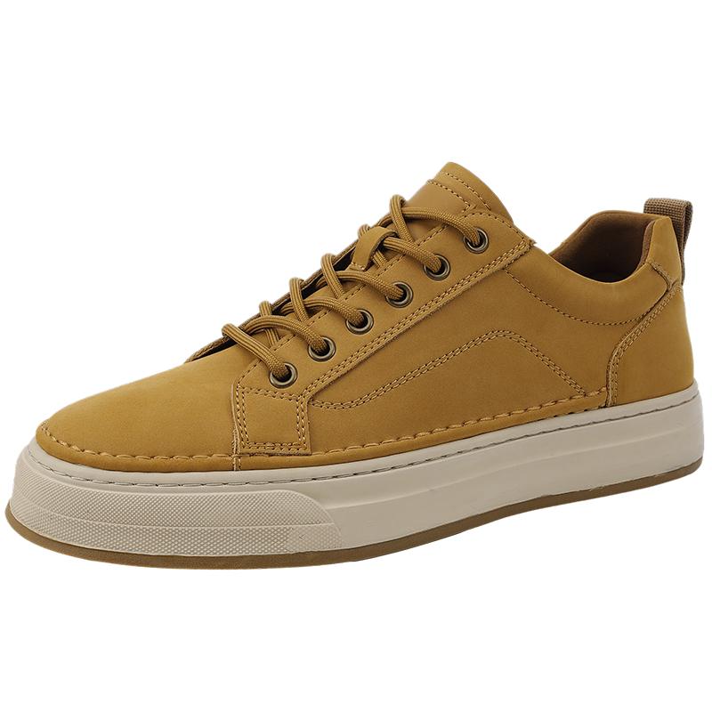 

Модная осенне-зимняя новая британская повседневная кожаная обувь для мужчин, обувь из натуральной кожи, трендовая универсальная обувь на доске, офисная деловая повседневная обувь 44 коричневый