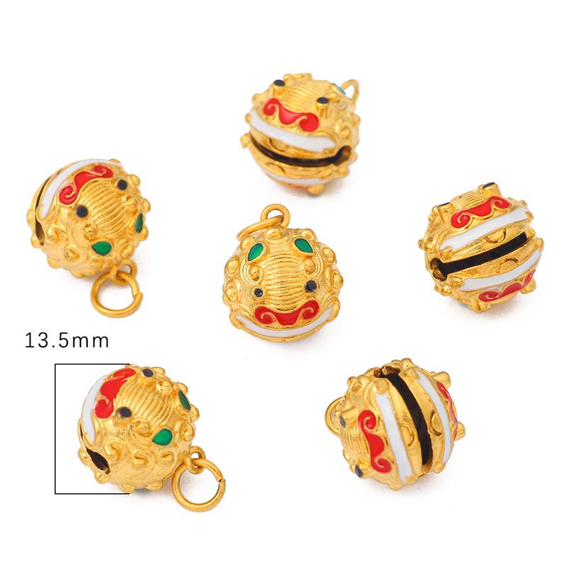 1Pc Enamel Color Sand Gold Copper Gold-plated Pendant For DIY Necklace Bracelet Earrings Jewelry Making Craft Accessories