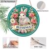 2D Flat 1pc Easter Bunny Aluminum Decor Plaque, Floral and Bunny Signs, Living Room Decor, Porch Decor, Bunny Themed Wall Hanging Decor, Perfect Gift