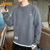 JEEP Men's Loose Fit Round Neck Knit Sweater