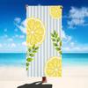 Blau gestreiftes Zitronenscheiben-Print Strandtuch Frisches Sommerdesign Handtuch für Männer und Frauen Ideal für Sommer-Strandausflüge