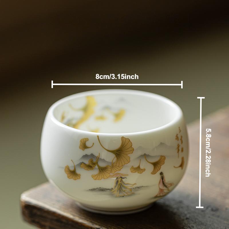 Nefritová čajová miska ze suetu Ručně vyráběné japonské keramické čajové misky Porcelánová ochutnávací čajová souprava pro domácnost Čínské kung-fu čajové nádobí Mistrovské šálky Dárková krabička